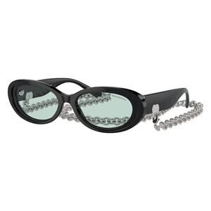 TIFFANY TF4221 8001/D9 Black Silver Chain Light Azure Lens Women Sunglasses